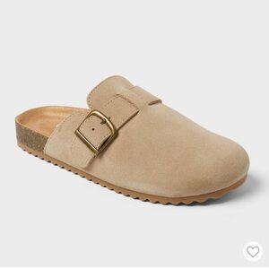 Cat & Jack Tan Suede Slip-On Clogs with Buckle